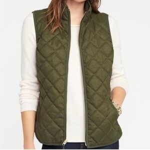 Old Navy Olive Green Quilted Vest